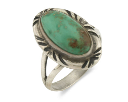 Navajo Ring .925 Silver Natural Mined Turquoise Native Artist C.80's