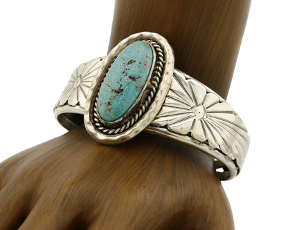 Navajo Bracelet .925 Silver Handmade Overlay Pattern Cuff Signed D2 C.80's
