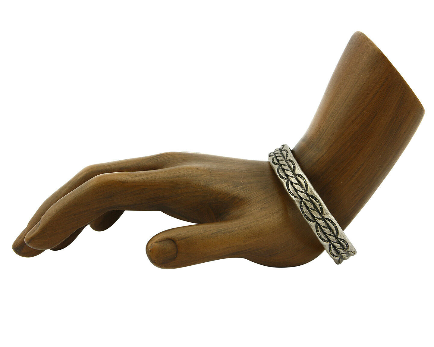 Navajo Bracelet .925 Silver Handmade Hand Stamped Signed Artist C Montoya C.80's