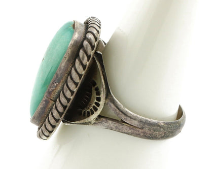 Navajo Handmade Ring 925 Silver Blue Turquoise Signed Native Artist C.80's
