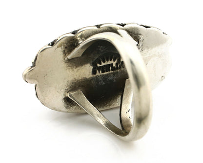 Navajo Ring .925 Silver Arizona Turquoise Signed Apache Manufacturing C80s