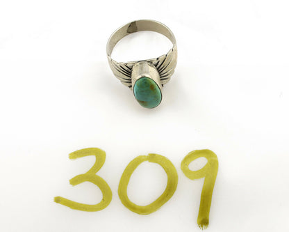 Navajo Ring .925 Silver Kingman Turquoise Artist Signed Apache C.80's