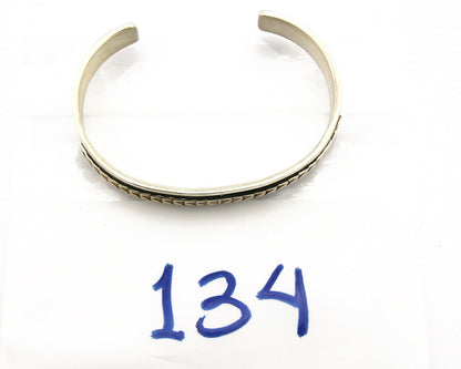 Navajo Bracelet .925 Silver SOLID 14k Yellow Gold Signed MM Rogers & DJM C80-90s