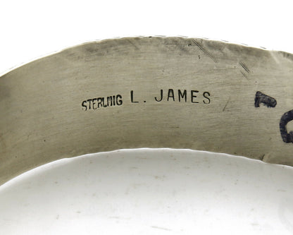 Women's Navajo Bracelet .925 Silver Handmade Cuff Signed L. James C.1980's