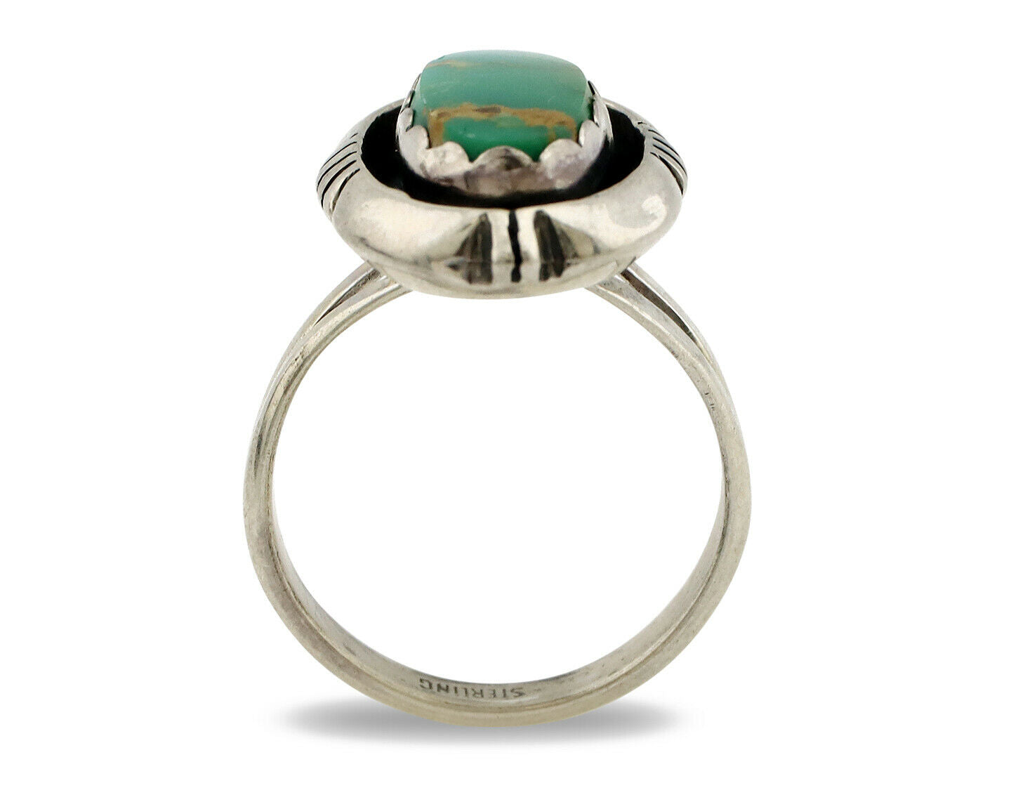 Navajo Ring .925 Silver Royston Turquoise Handmade Native American Artist C.80's