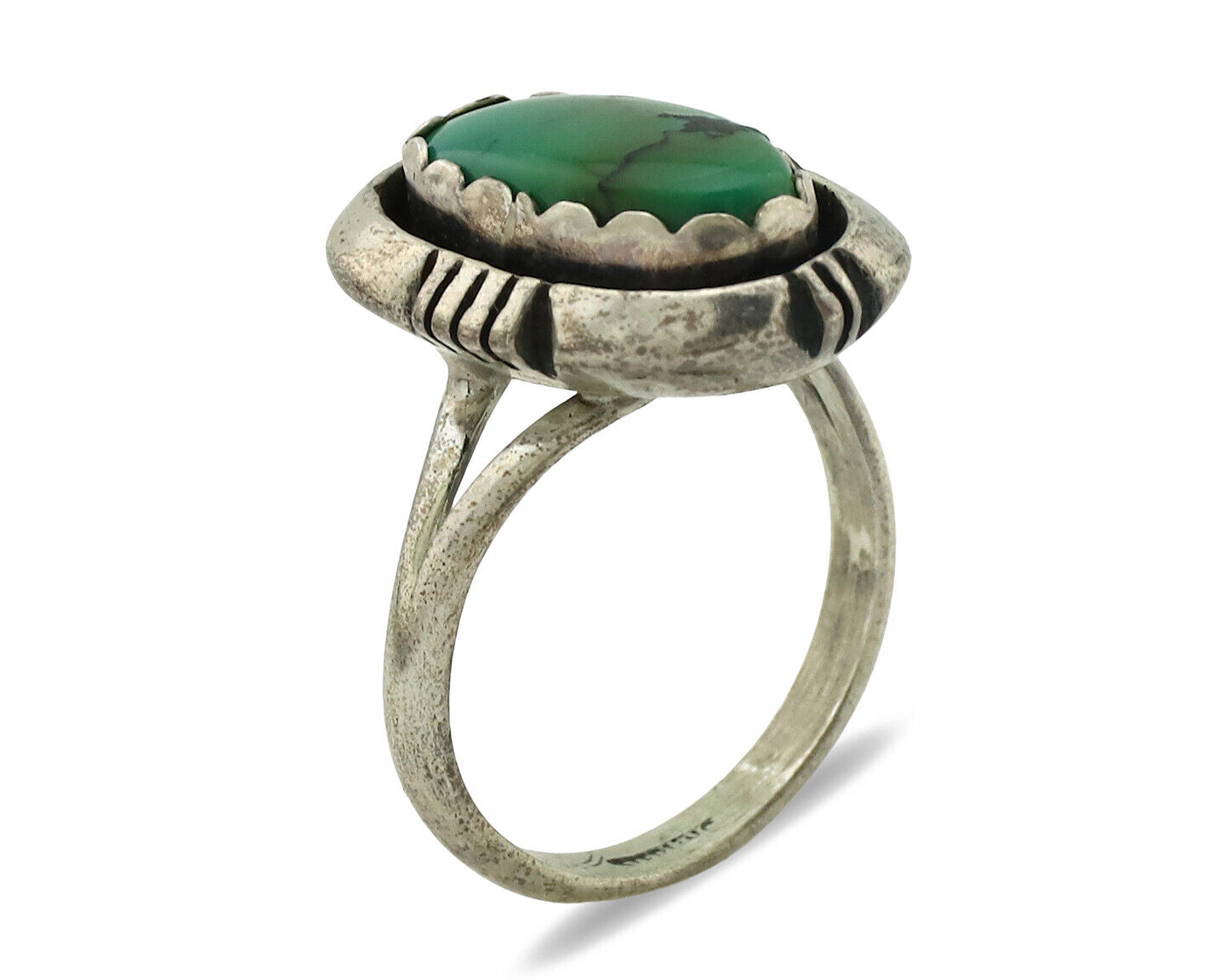 Navajo Ring .925 Silver Turquoise Mountain Native American Artist C.1980's