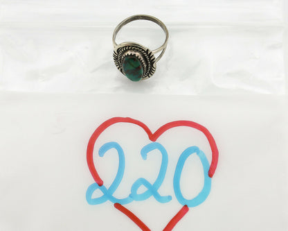 Navajo Ring .925 Silver Kingman Turquoise Native American Artist C.1980's