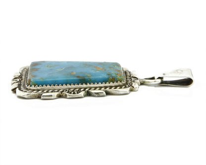 C. 1980 Navajo Artist TALHAT Natural Blue Gem Turquoise Pendant
