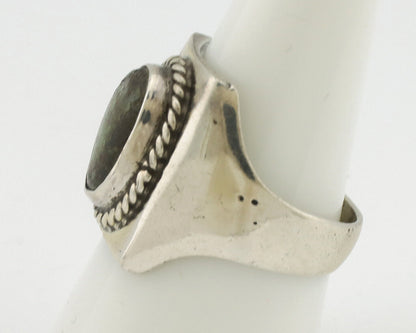 Navajo Ring .925 Silver Green Turquoise Handmade Native American Artist C.1980s