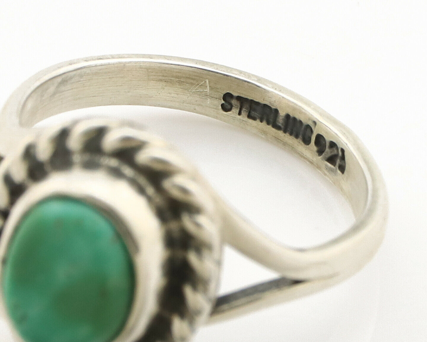 Navajo Ring .925 Silver Kingman Turquoise Artist Signed Gecko C.90's