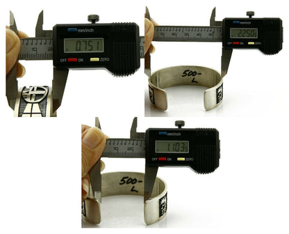 Hopi Bracelet .925 Silver Handmade Kokopelli Corn Sun Overlay Cuff