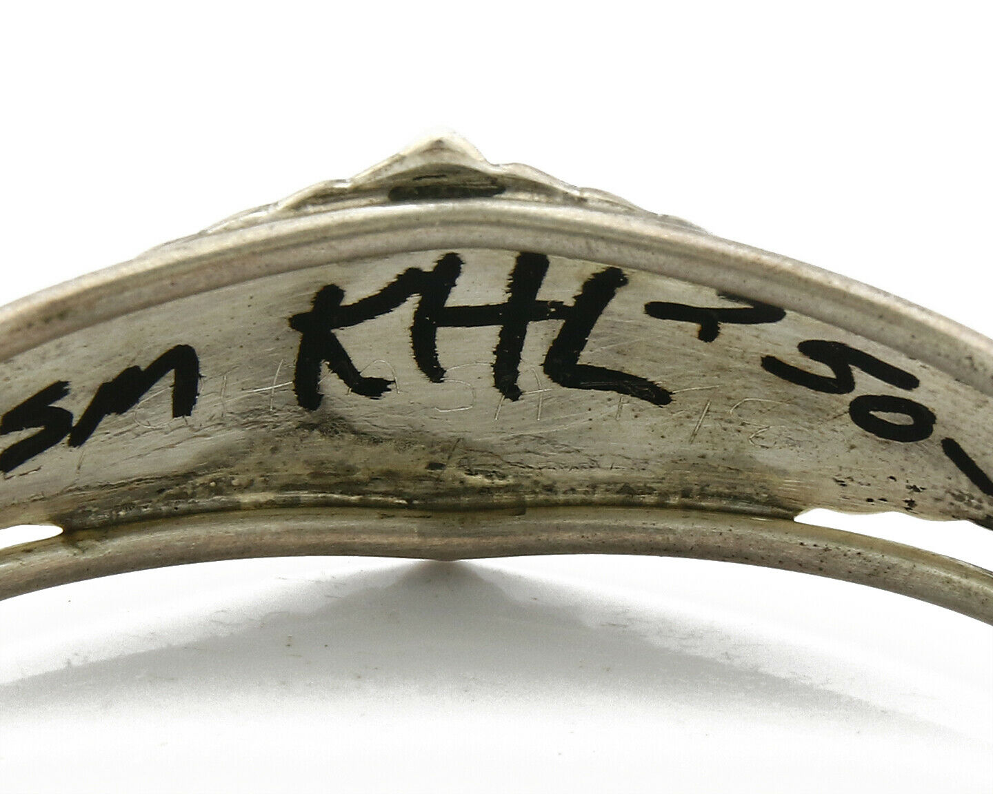 Navajo Unknown Artist Sun God Inlaid Gemstone .925 Silver Cuff Bracelet