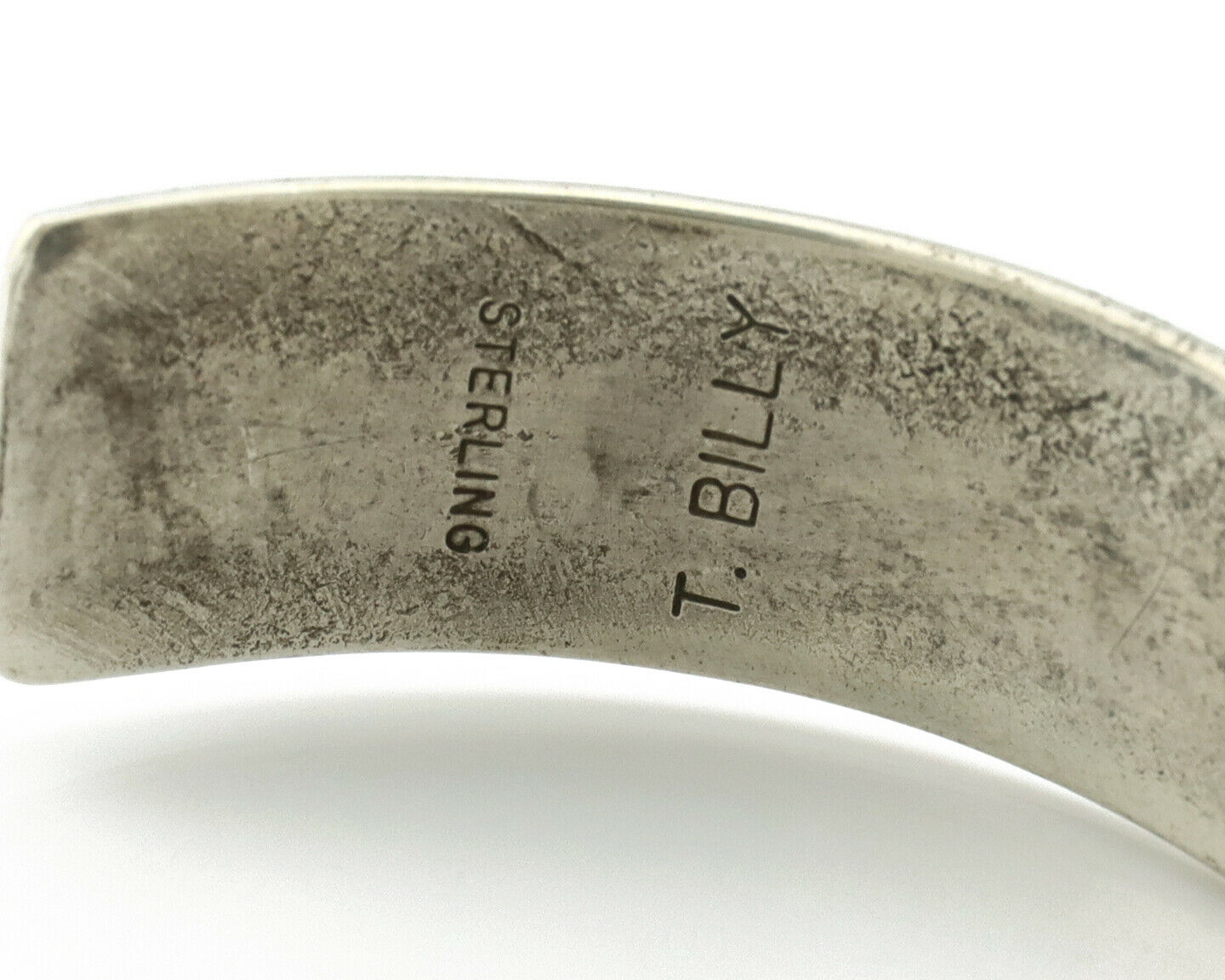 Navajo Bracelet .925 Silver Handmade Overlay Style Signed Tommy Billy Cuff C80s