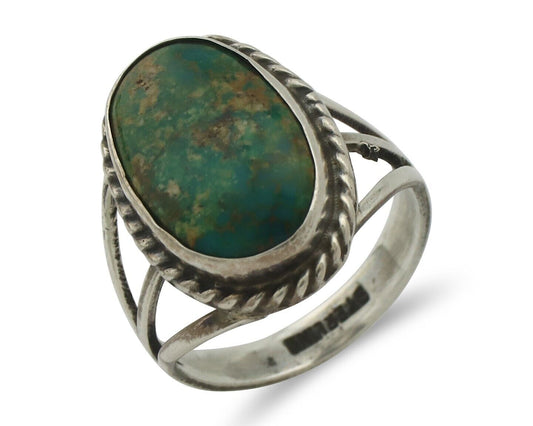 Navajo Handmade Ring .925 Silver Arizona Turquoise Native Artist C.80's