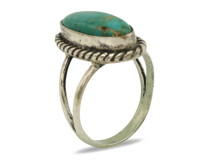 Navajo Ring .925 Silver Nevada Turquoise Artist Native American C.1980's
