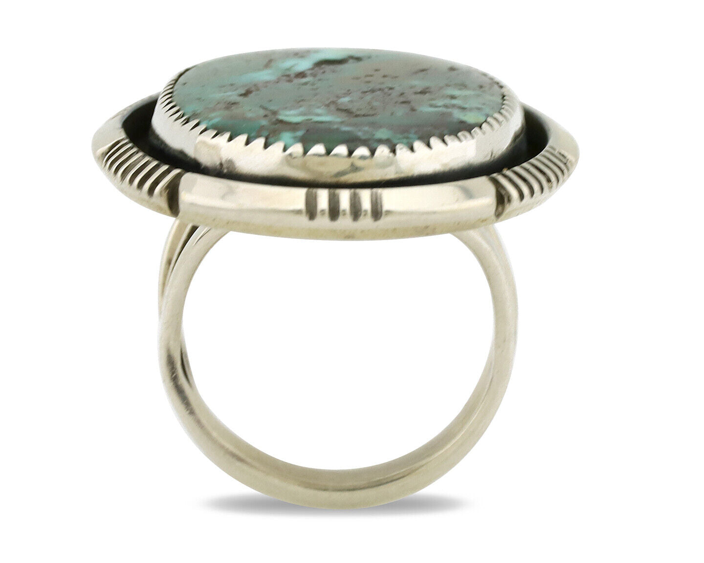 Navajo Ring 925 Silver Natural Southwest Turquoise Signed William Denetdale C80s