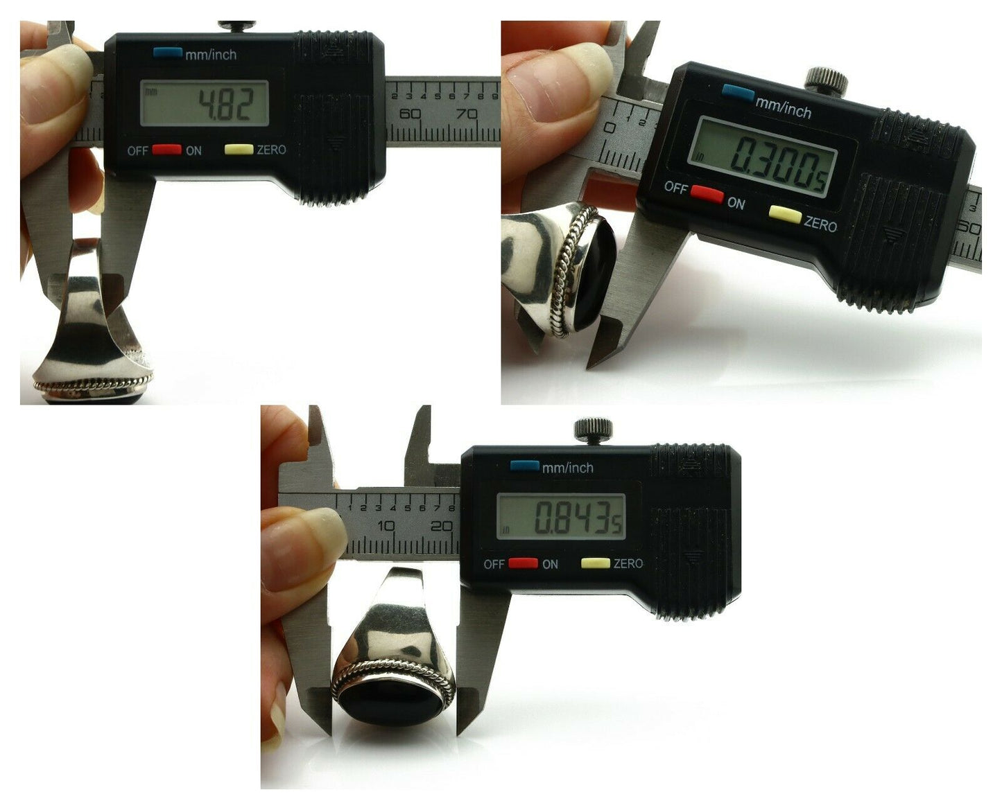 Navajo Ring .925 Silver Handmade Black Onyx Native American Artist C.80's