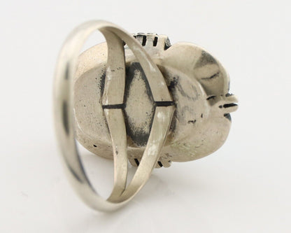 Navajo Ring 925 Silver Blue Gem Turquoise Native American Artist C.80's