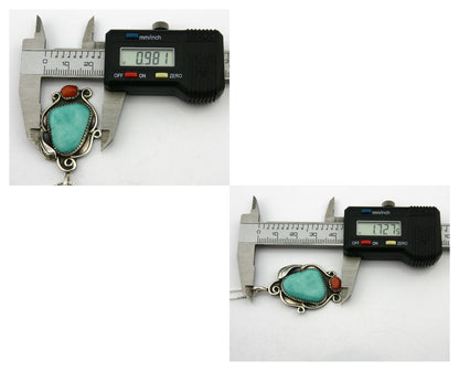 Navajo Necklace .925 Silver Morenci Turquoise Artist Native C.80's