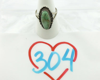Navajo Ring .925 Silver Natural Turquoise Native American Artist C.80's