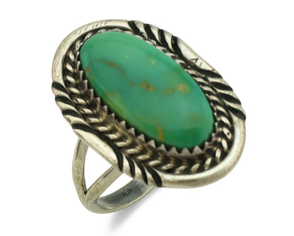 Navajo Ring .925 Silver Royston Turquoise Native American Artist C.1980's