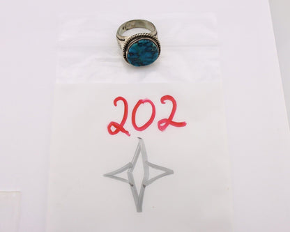 Navajo Ring .925 Silver Blue Spiderweb Turquoise Native American Artist C.80's