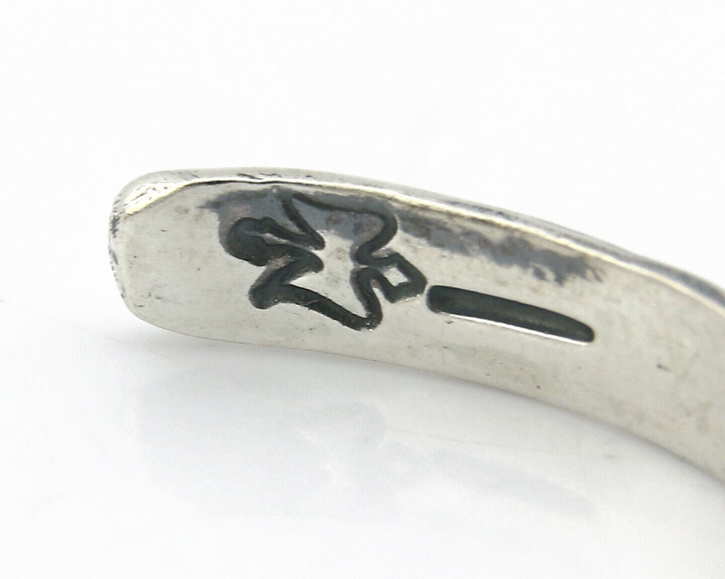 Navajo Bracelet .925 Silver Hand Stamped Arrow Head Artist I Montoya C.80's