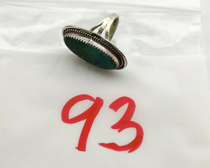 Navajo Ring .925 Silver Kingman Turquoise Artist Signed M Begay C.1980's