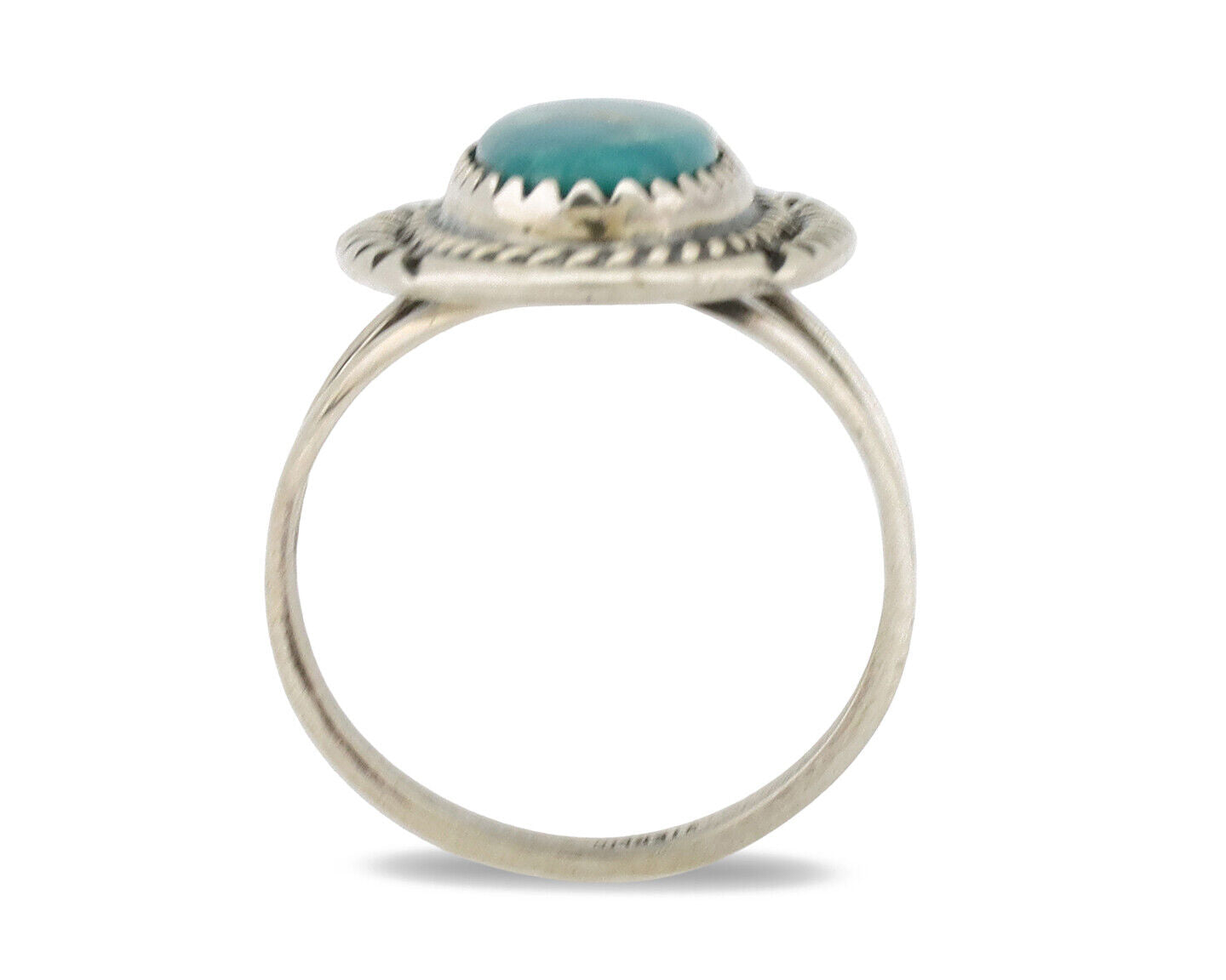 Navajo Ring .925 Silver Nevada Turquoise Native American Artist C.1980's