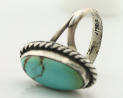 Navajo Handmade Ring .925 Silver Southwest Turquoise Native Artist C.80's