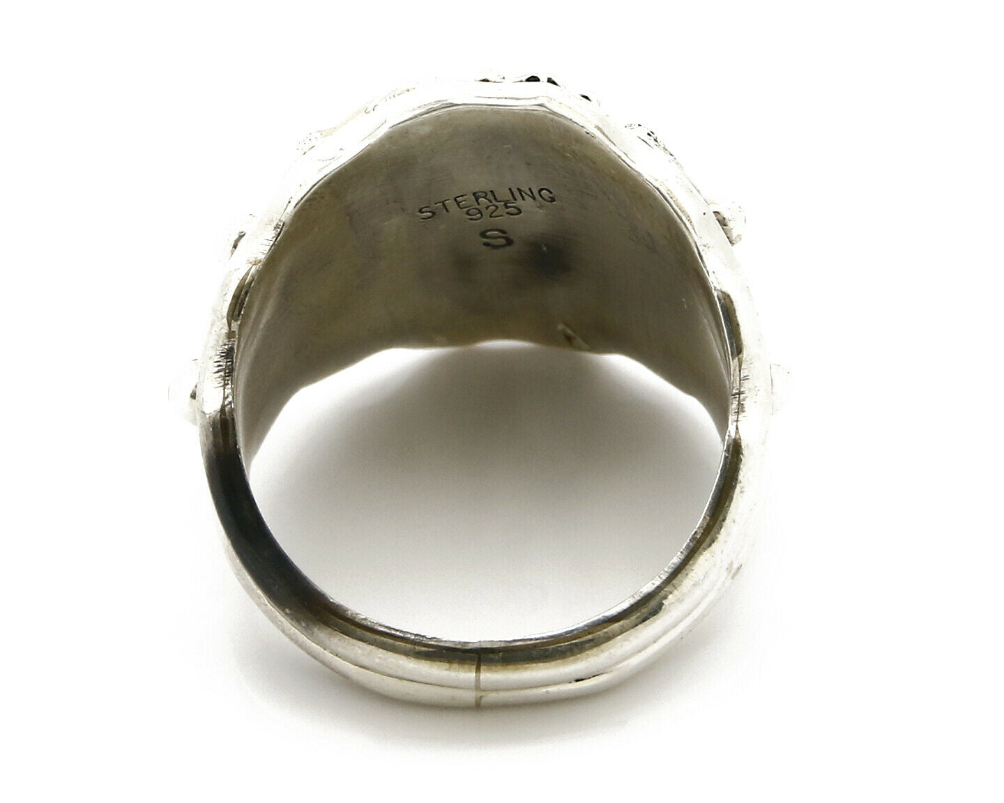 Navajo Eagle Ring .925 SOLID Silver Handmade Signed Artist S Circa 1980's