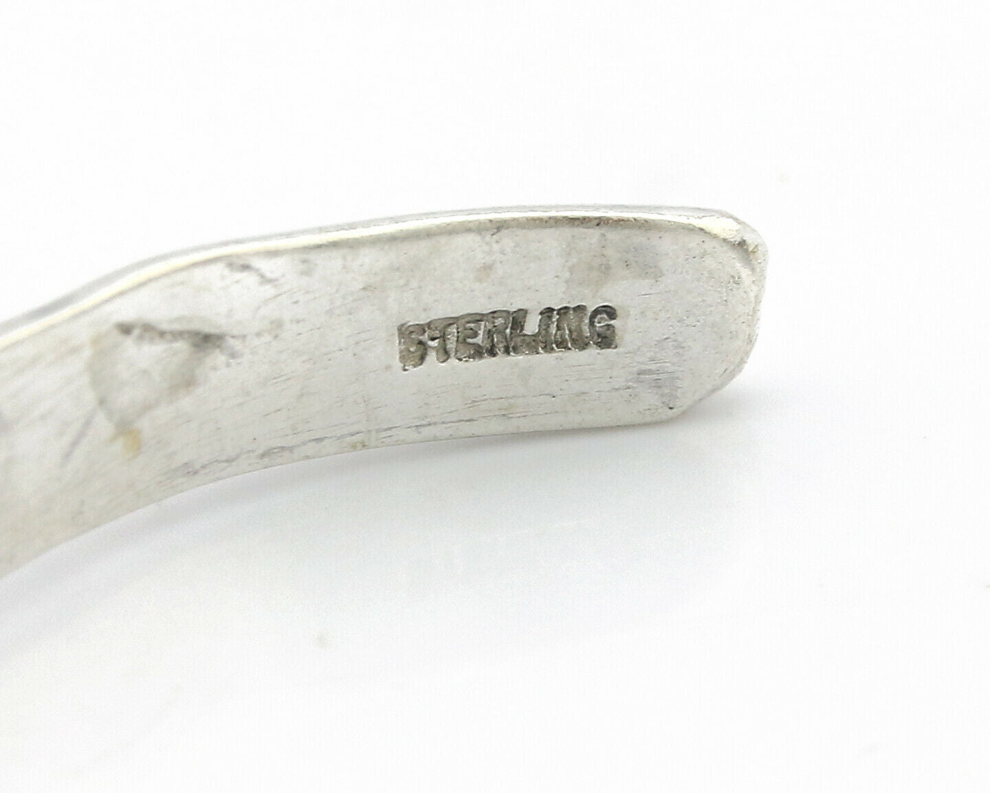 Navajo Bracelet .925 Silver Hand Stamped Arrow Head Artist I Montoya C.80's