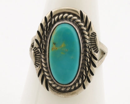 Navajo Ring .925 Silver Turquoise Mountain Native American Artist C.1980's