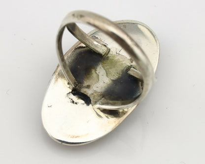 Navajo Ring .925 Silver Nevada Turquoise Native American Artist C.1980's