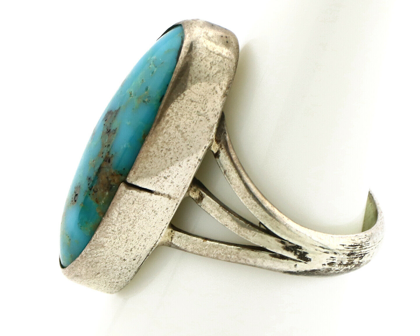 Navajo Ring .925 Silver Arizona Turquoise Native American Artist C80s