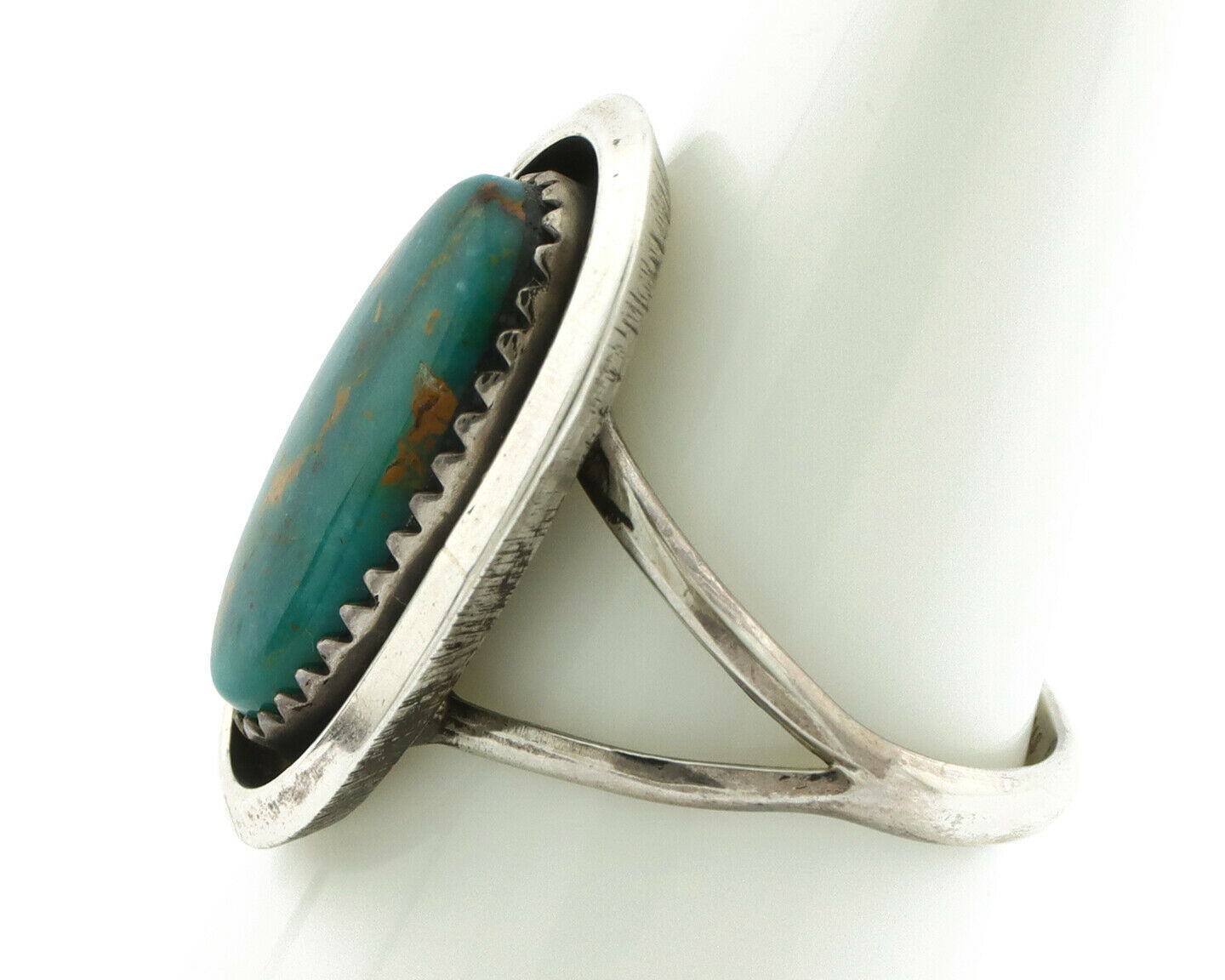 Navajo Ring .925 Silver Blue Turquoise Native American Artist Handmade C.80's