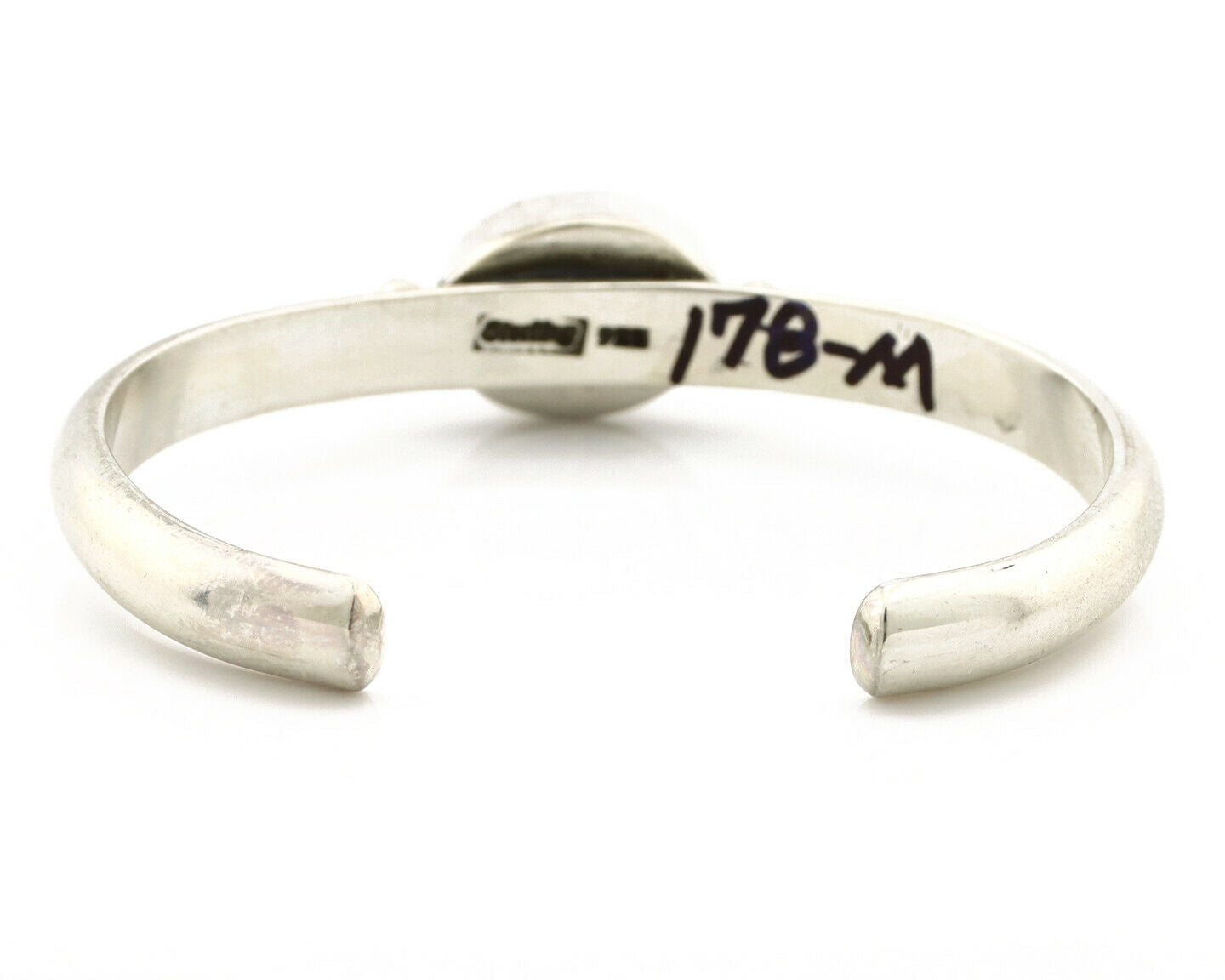 Navajo Bracelet .925 Silver Morenci Turquoise Native American Artist C.80's