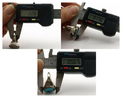 Zuni Ring .925 Silver Natural Blue Turquoise Native American Artist C.1980's