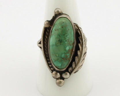 Navajo Ring .925 Silver Manassas Turquoise Signed Native Artist C.80's