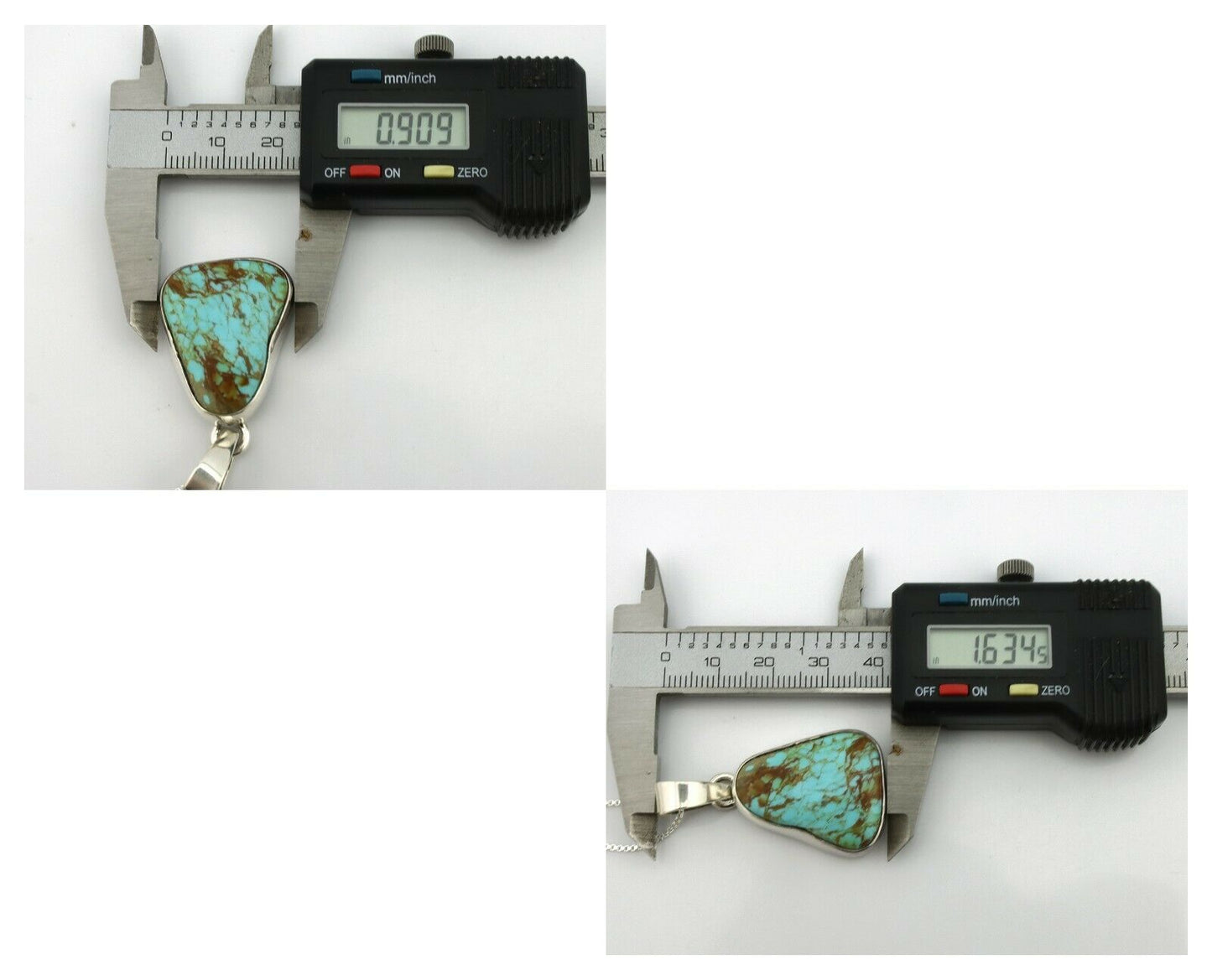 Navajo Pendant .925 Silver Kingman Turquoise Artist Signed Gecko C.80's