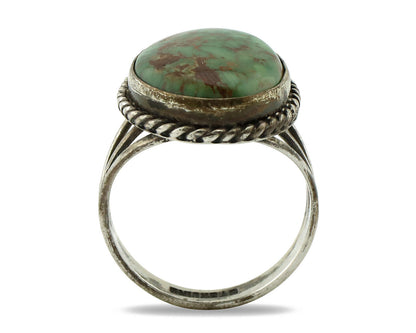 Navajo Ring 925 Silver Red Spiderweb Turquoise Native American Artist C.80's
