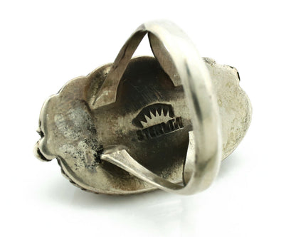 Navajo Ring .925 Silver Manassas Turquoise Signed Artist Apache C.80's