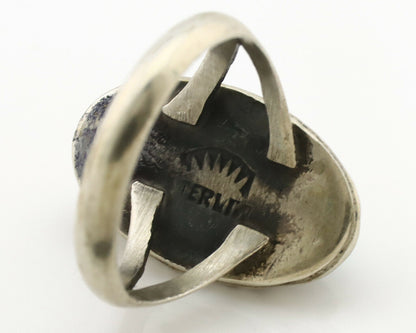 Navajo Ring .925 Silver Natural Mined Turquoise Artist Signed C.80's