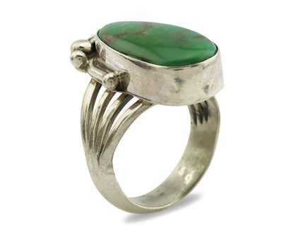 Navajo Ring .925 Silver Kingman Turquoise Native American Artist C.1980's
