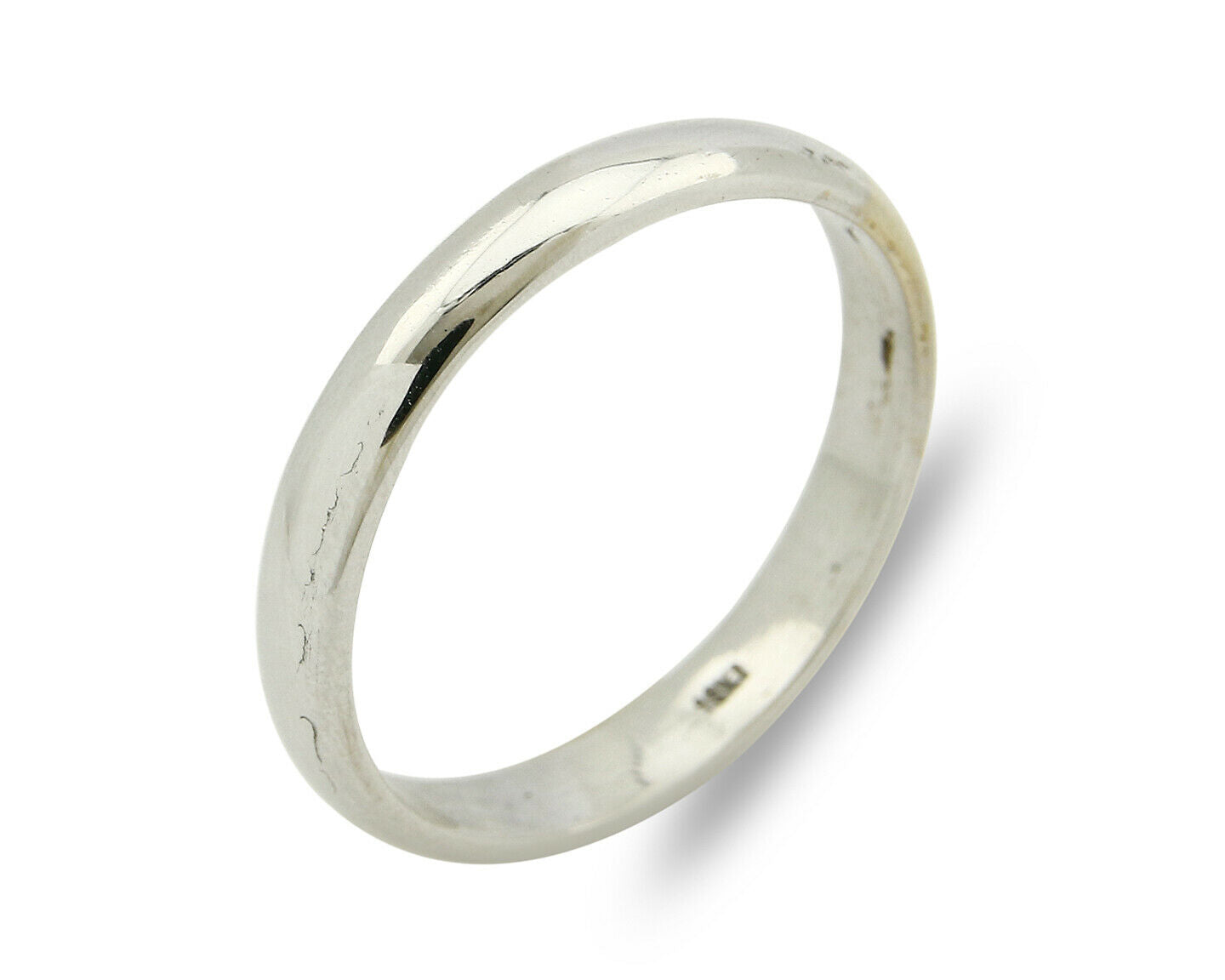 Wedding Band 18k Gold SOLID White 3.5 mm Wide Ring
