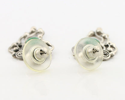 Navajo Earrings 925 Silver Cripple Creek Turquoise Native American Artist C.90's