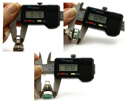 Navajo Ring .925 Silver Kingman Turquoise Artist Signed Apache C.80's