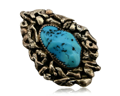 Navajo Pendant .925 Silver Kingman Turquoise Native American C.80's