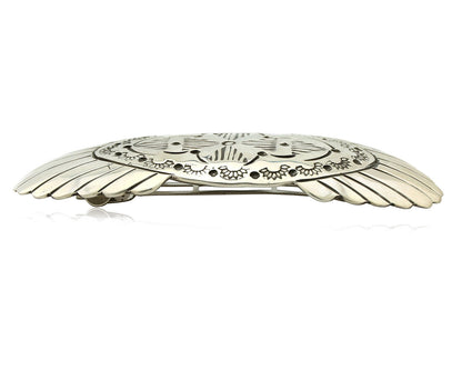 Navajo Hair Clip Barrette .925 Silver Hand Stamped Artist Signed C Montoya C80s