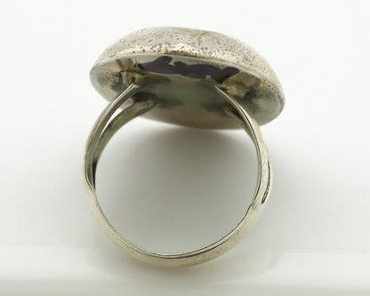 Navajo Ring .925 Silver Natural Blue Turquoise Native American Artist C.1980's